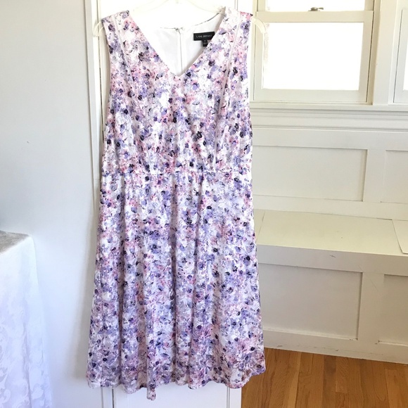 LANE BRYANT Lace Floral Fit and Flare Dress White Pink Women’s Plus Size 20 1X - Picture 1 of 16
